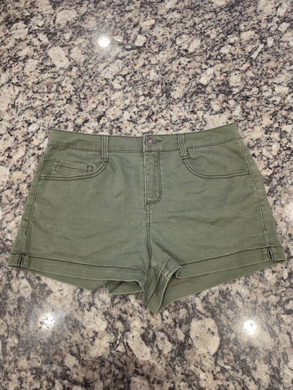 Rewash Juniors Shorts 13 Dark Green High Rise EUC